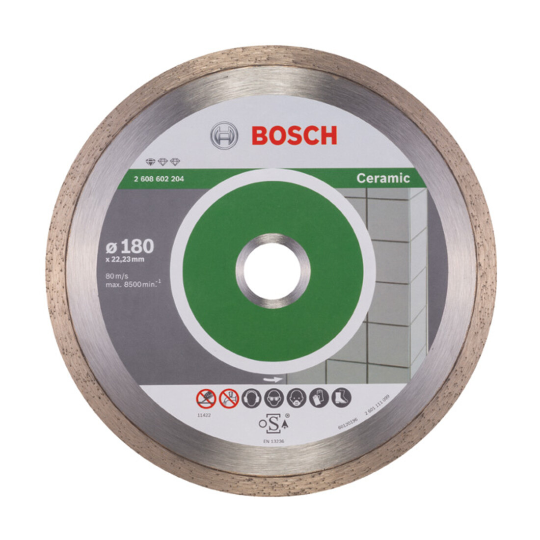 Lame de scie diamant Bosch Standard pour céramique 180 x 22,23 x 1,6 x 7 mm