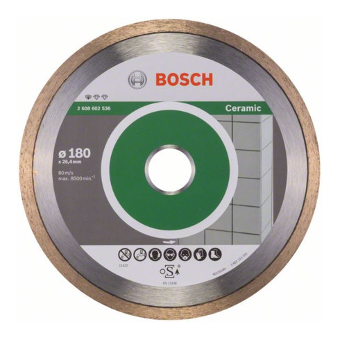 Lame de scie diamant Bosch Standard pour céramique 180 x 25,40 x 1,6 x 7 mm