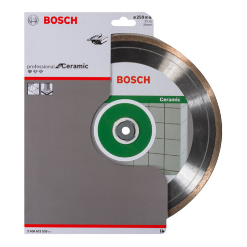 Lame de scie diamant Bosch Standard pour céramique 250 x 30 + 25,40 x 1,6 x 7 mm