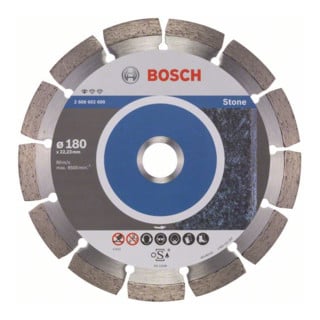 Lame de scie diamant Bosch Standard pour pierre, 180 x 22,23 x 2 x 10 mm