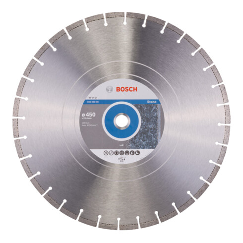 Lame de scie diamant Bosch Standard pour pierre 450 x 25,40 x 3,6 x 10 mm