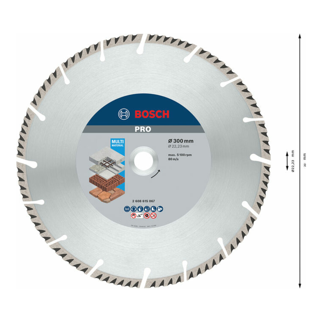 Lame de scie diamant Bosch Standard pour Universal 300 x 22,23 x 3,3 x 10 mm