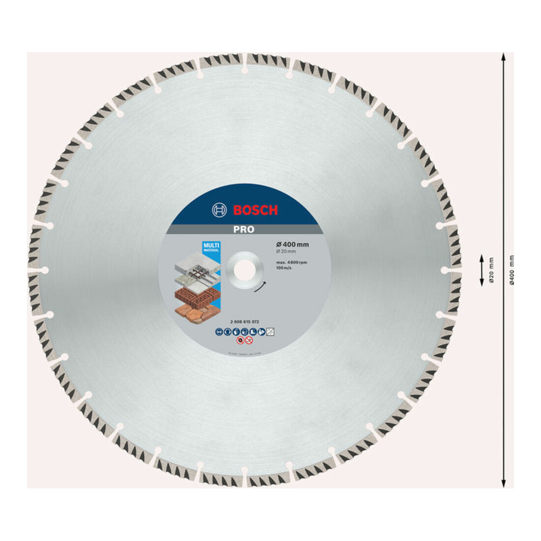 Lame de scie diamant Bosch Standard pour Universal 400 x 20 x 3,2 x 3,2 x 10 mm