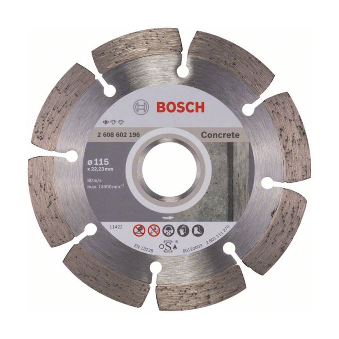 Lame de scie diamantée Bosch Standard pour le béton, 115 x 22,23 x 1,6 x 10 mm
