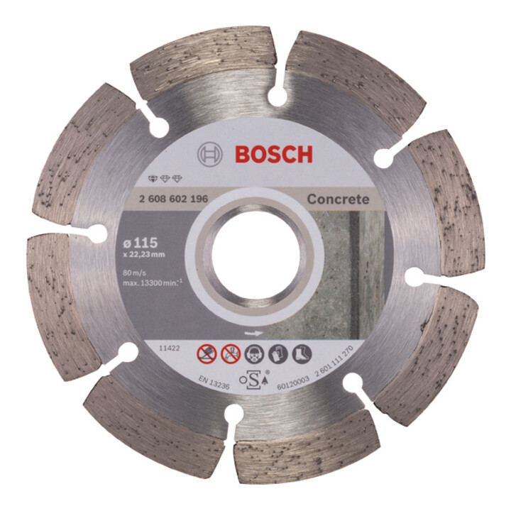 Lame de scie diamantée Bosch Standard pour le béton, 115 x 22,23 x 1,6 x 10 mm