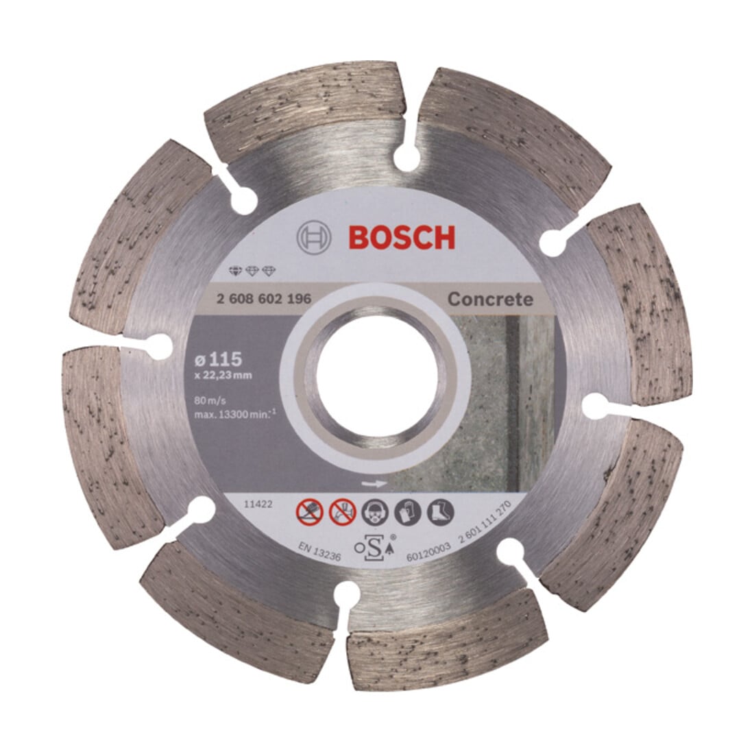 Lame de scie diamantée Bosch Standard pour le béton, 115 x 22,23 x 1,6 x 10 mm