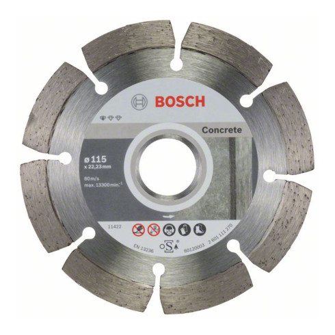 Lame de scie diamantée Bosch Standard pour le béton, 115 x 22,23 x 1,6 x 10 mm
