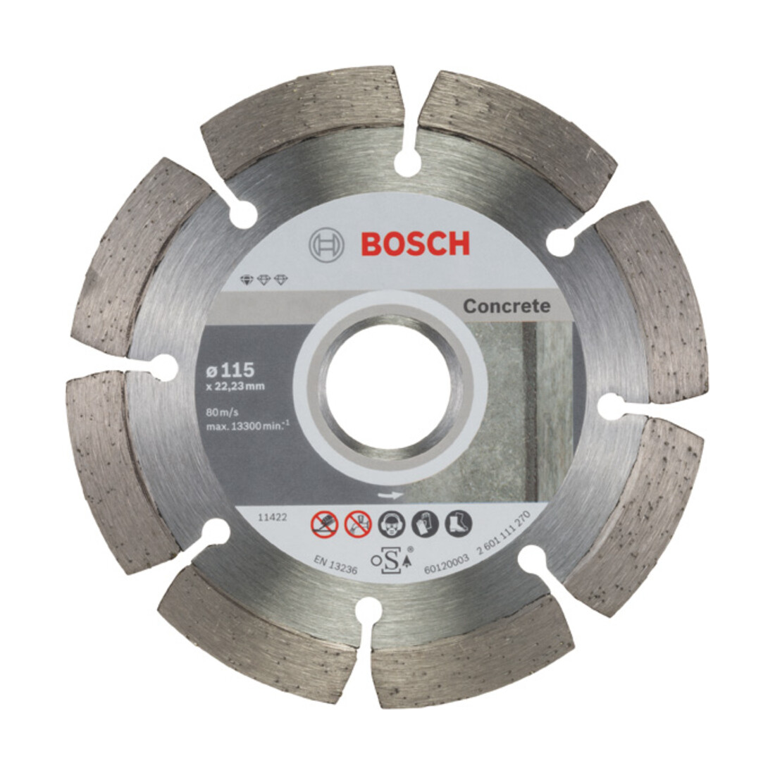 Lame de scie diamantée Bosch Standard pour le béton, 115 x 22,23 x 1,6 x 10 mm