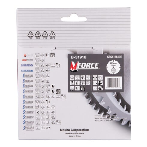 Lame de scie Makita M-FORCE 165x20x10Z
