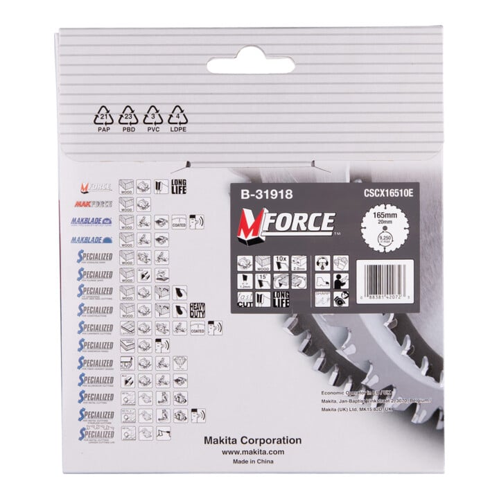 Lame de scie Makita M-FORCE 165x20x10Z
