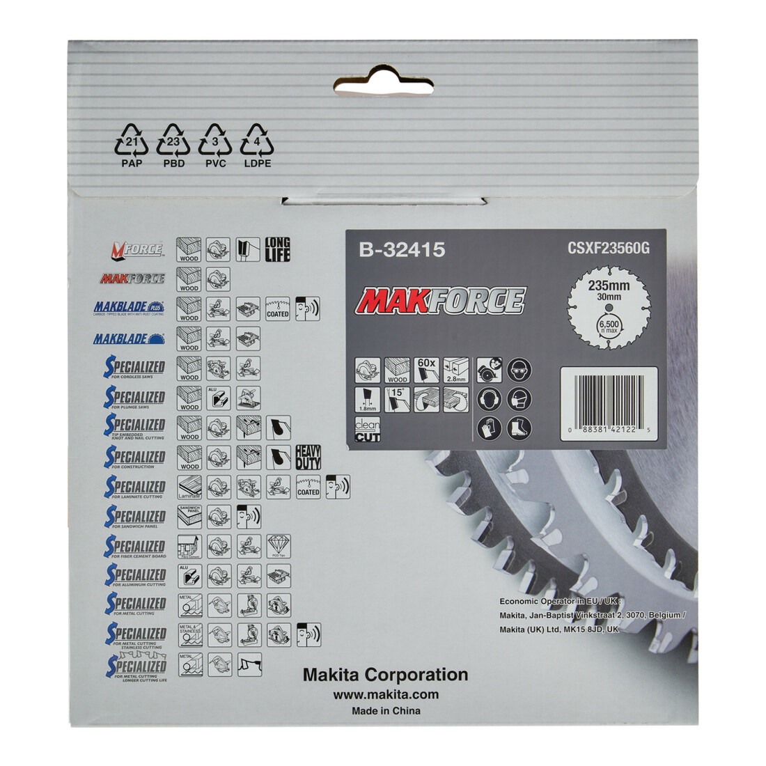 Lame de scie Makita MAKFORCE 235x30x60Z