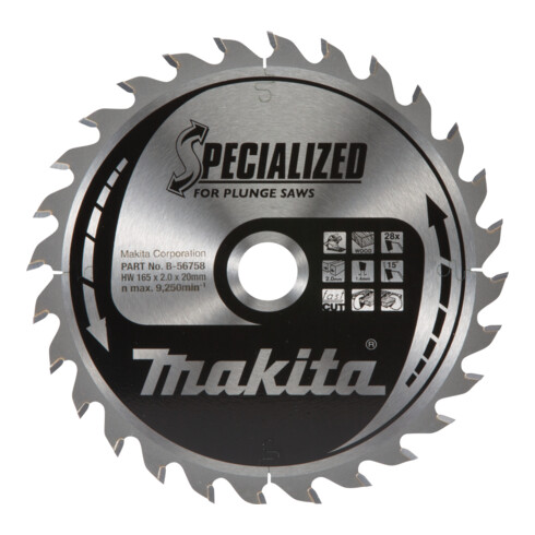 Lame de scie Makita Specialized 165x20x28Z (B-56758)