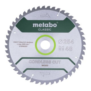 Lame de scie Metabo « cordless cut wood - classic »
