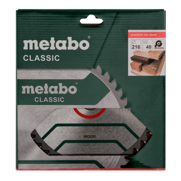 Lame de scie Metabo "coupe de précision du bois - classique", 216x2,4/1,8x30, Z40 WZ 5°neg.
