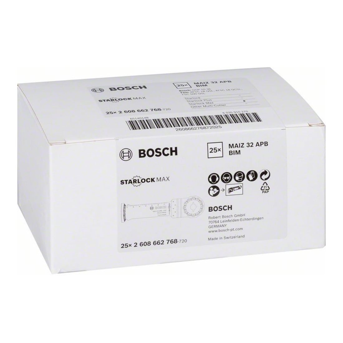 Lame de scie plongeante Bosch BIM MAIZ 32 APB, bois et métal, 80 x 32 mm