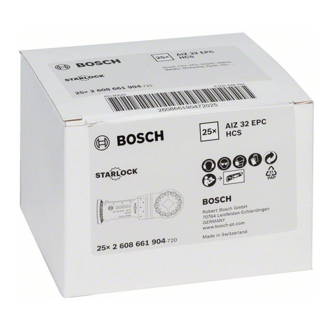 Lame de scie plongeante Bosch HCS AIZ 32 EPC Bois 50 x 32 mm
