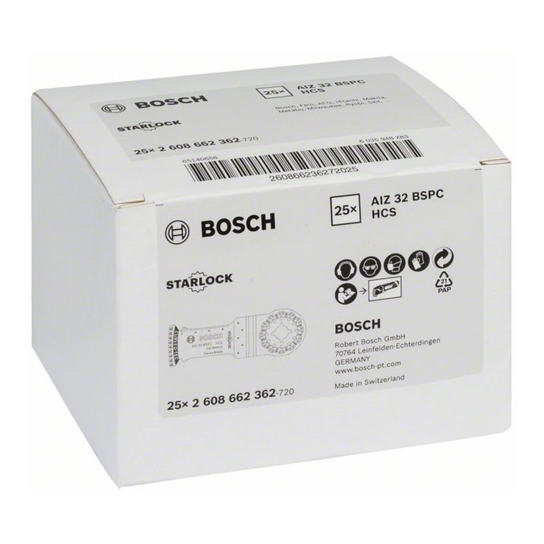 Lame de scie plongeante HCS Precision AIZ 32 BPC, bois dur, 40 x 32 mm