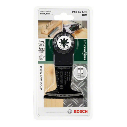 Lame de scie plongeante Bosch BIM PAII 65 APB Bois et métal, 65 x 50 mm, bricolage
