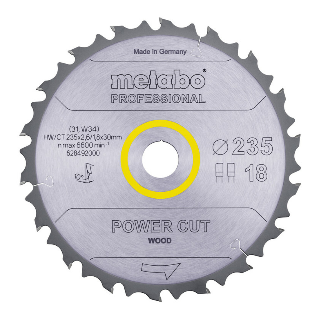 Lame de scie « power cut wood - professional », 235x2,6/1,8x30, Z18 FZ/FA 10° (628492000)