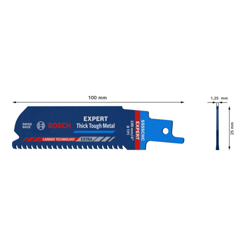 Lame de scie sabre Bosch EXPERT métal dur et épais S 555 CHC