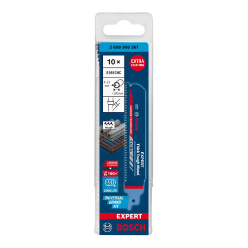 Lame de scie sabre Bosch EXPERT métal dur et épais S 955 CHC