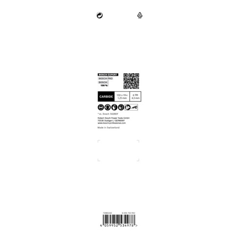 Lame de scie sabre Bosch EXPERT plâtre de fibres S 641 HM