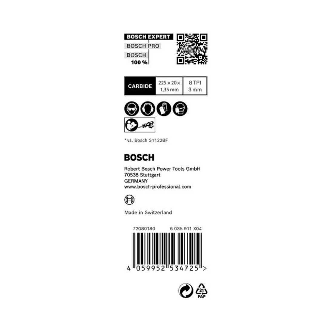 Lame de scie sabre Bosch EXPERT sauvetage de véhicules S 1157 CHM