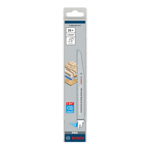 Lame de scie sabre Bosch S 1110 VF Heavy for Wood and Metal