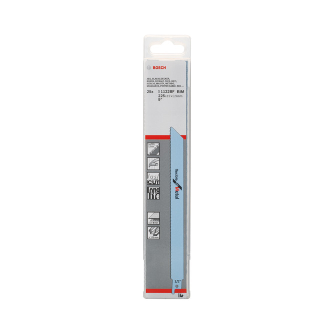 Lame de scie sabre Bosch S 1122 BF, flexible pour métal