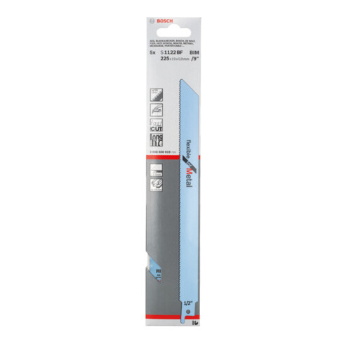 Lame de scie sabre Bosch S 1122 BF, flexible pour métal