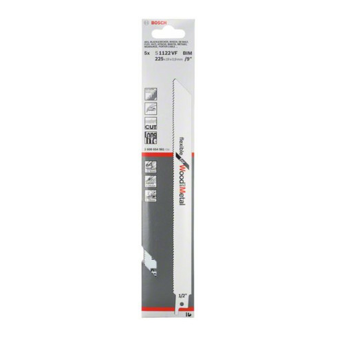 Lame de scie sabre Bosch S 1122 VF Flexible for Wood and Metal