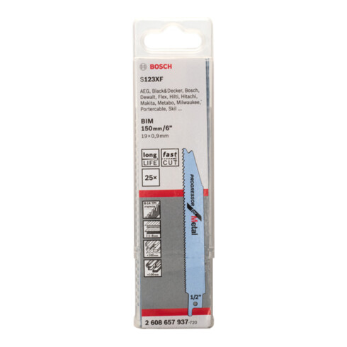 Lame de scie sabre Bosch S 123 XF Progressor for Metal