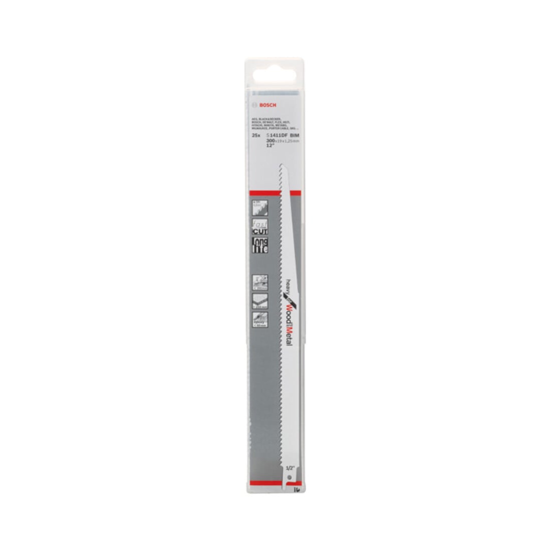 Lame de scie sabre Bosch S 1411 DF, Heavy for Wood and Metall