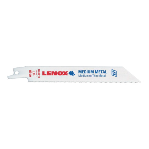 Lame de scie sabre LENOX 618R longueur 152 mm largueur 19 mm TPI 18 5 pièces/carte