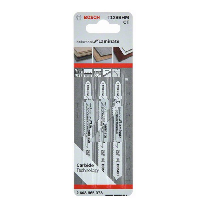 Lame de scie sauteuse Bosch en carbure Endurance for Laminate  pour le stratifié T 128 BHM en 3 parties