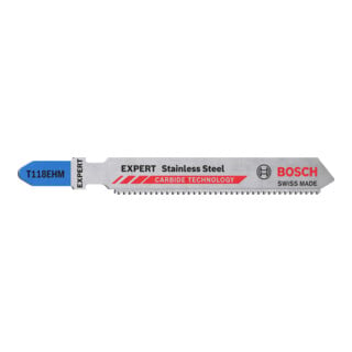 Lame de scie sauteuse Bosch EXPERT acier inoxydable T 118 EHM 3 pcs.