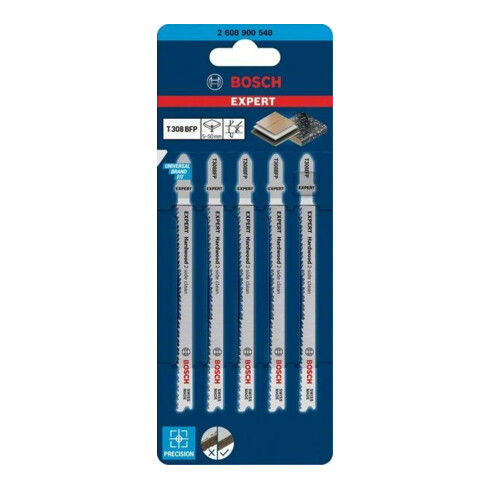 Lame de scie sauteuse Bosch Expert bois dur, nettoyage double face T 308 BFP