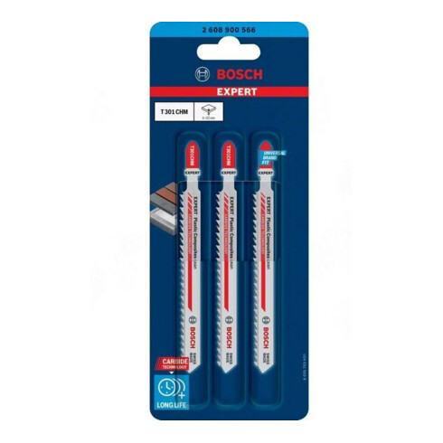 Lame de scie sauteuse Bosch EXPERT composites en plastique T 301 CHM 3 pcs.