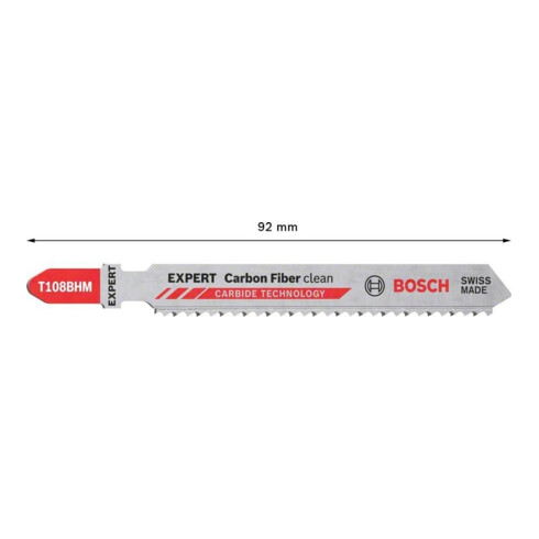 Lame de scie sauteuse Bosch EXPERT fibres de carbone T 108 BHM, 3 pcs.