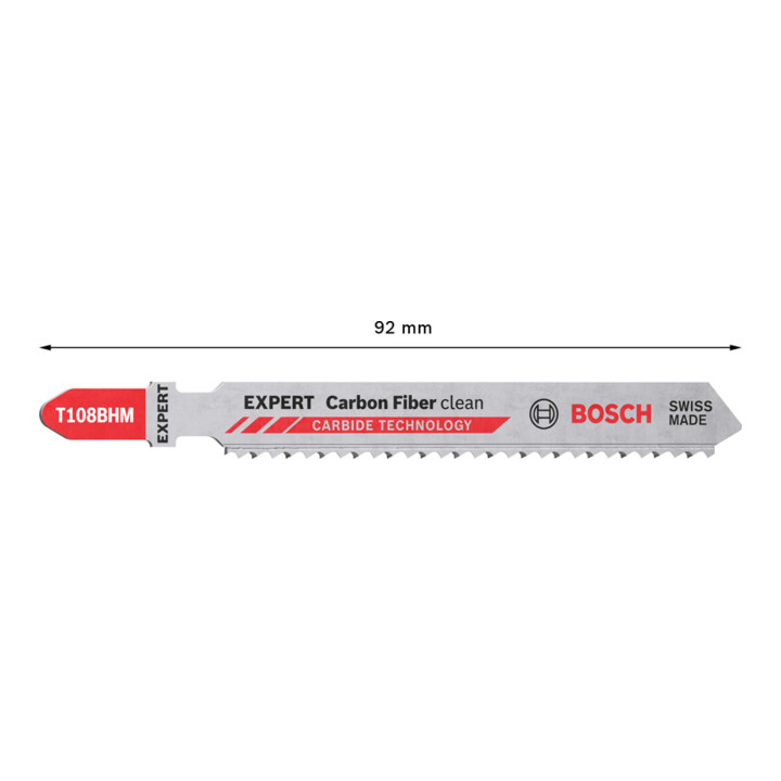 Lame de scie sauteuse Bosch EXPERT fibres de carbone T 108 BHM, 3 pcs.
