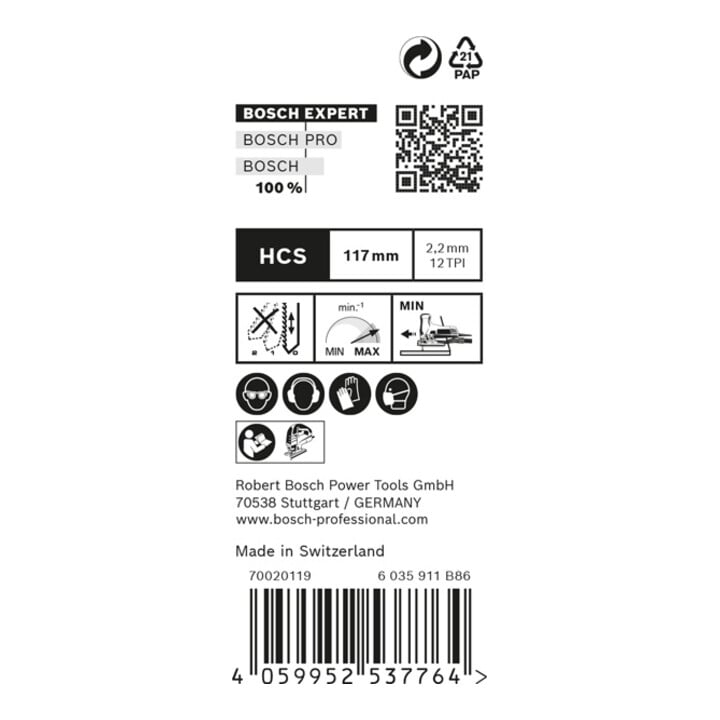 Lame de scie sauteuse Bosch Expert "Wood 2-side clean" T 308 B