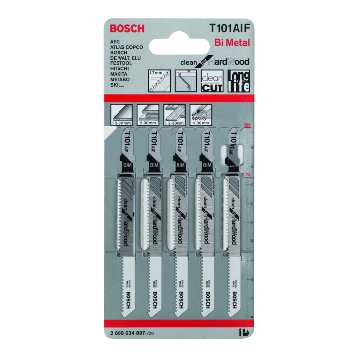 Lame de scie sauteuse Bosch T 101 AIF, Clean for Hard Wood