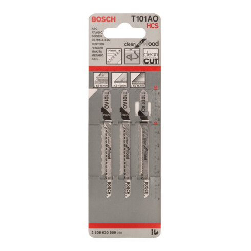Lame de scie sauteuse Bosch T 101 AO, Clean for Wood
