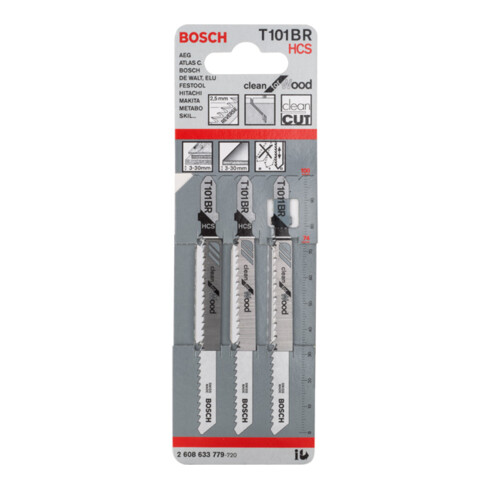 Lame de scie sauteuse Bosch T 101 BR, Clean for Wood