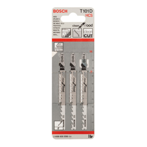 Lame de scie sauteuse Bosch T 101 D, Clean for Wood