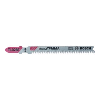 Lame de scie sauteuse Bosch T 102 BF, Clean pour PMMA