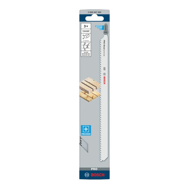 Lame de scie sauteuse Bosch T 1044 DP, Précision pour le bois