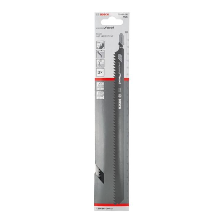 Lame de scie sauteuse Bosch T 1044 DP, Précision pour le bois