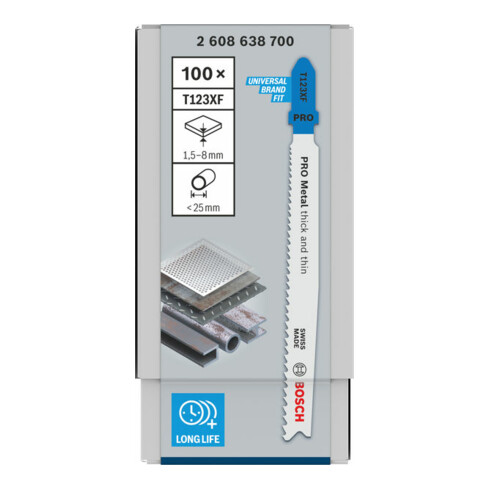 Lame de scie sauteuse Bosch T 123 XF, Progressor pour métal
