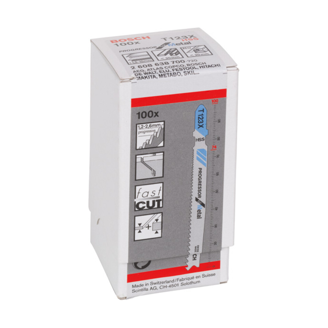 Lame de scie sauteuse Bosch T 123 XF, Progressor pour métal